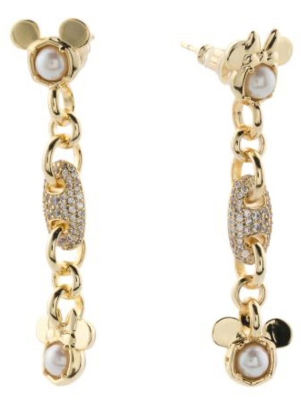 Kendra Scott Gold Pearl Mouse Charm Drop Earrings